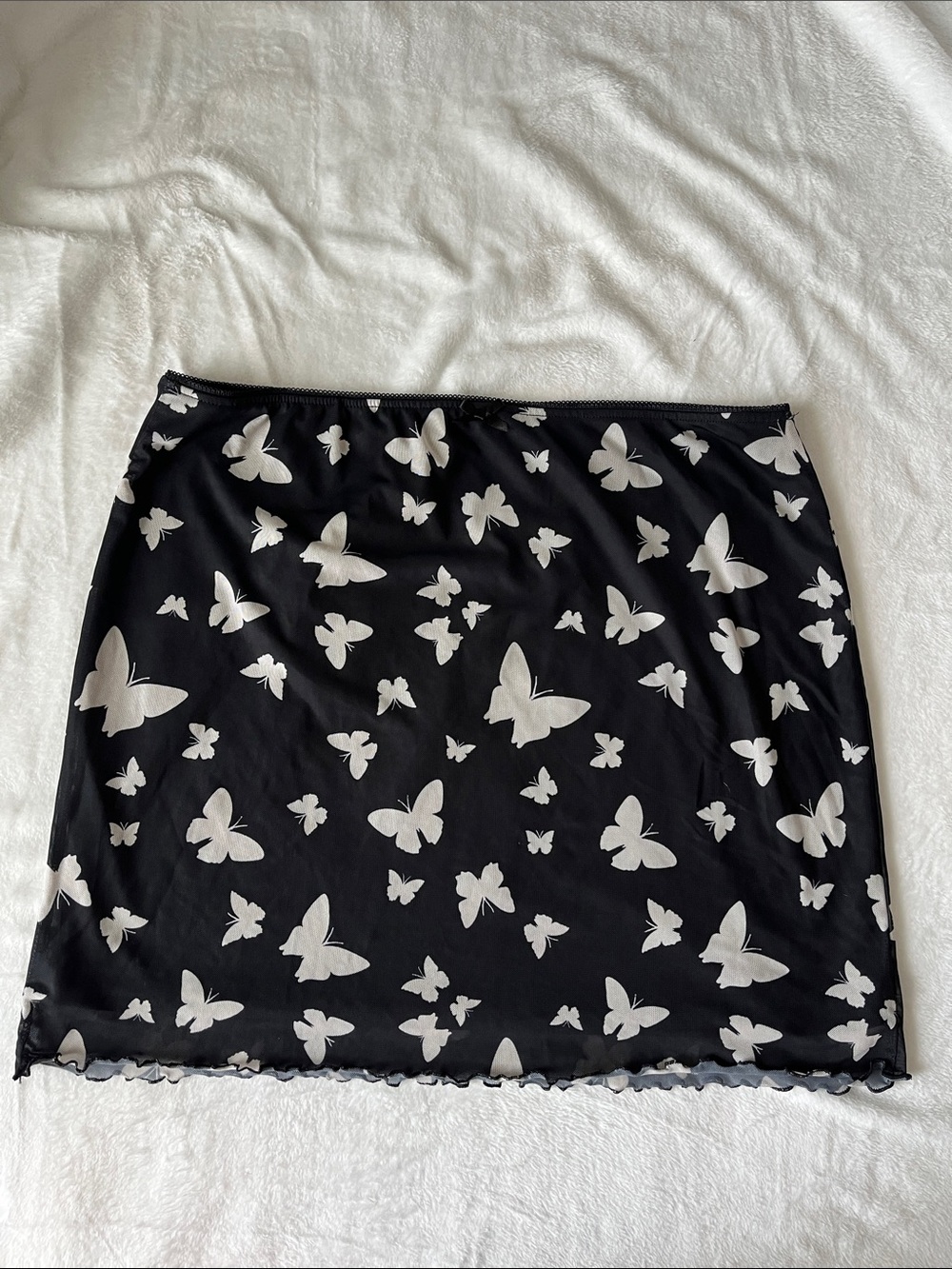 Wild Fable Black Butterfly-Print Mini Skirt